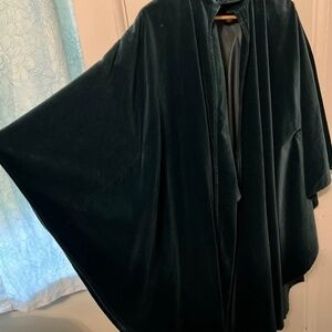 Laura Ashley green velvet Cotten  blend cape- RARE